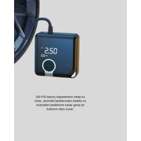 Resim Mercansa 6000MAH Bataryalı Type-C Şarjlı Mini Hava Kompresörü LED Işıklı 