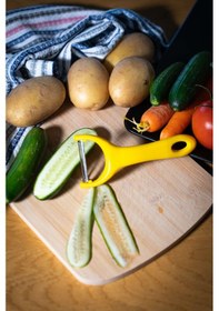 Resim Solingen Mat Sarı Sapan Soyacak Paslanmaz Alman Çeliği, Ergonomik Sap, Çift Yönlü Kullanım-181 Sarı 