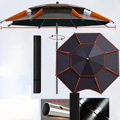 Resim Ekstra Büyük 12 Kollu Balıkçılık Şemsiyesi, Siyah & Turuncu, 200.0 cm Çapında Siyah Çerçeve ve Tente ile, Taşınabilir Saklama Çantası Dahil – Plajlar, Kamp, Piknikler ve Açık Hava Kullanımı İçin Mükemmel 