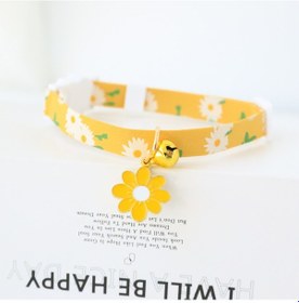 Resim Uiowoo Papatya Desenli Kedi Tasması - Çıngıraklı, Ayarlanabilenler, Kopçalı, Yavru Ve Yetişkin Kedilerin Şık Kolye Sarı M 