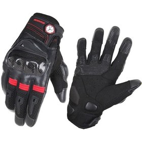 Resim Scoyco Mc57w Carbon Dokunmatik Yazlık Kadın Motosiklet Eldiveni 65508 Kırmızı Siyah 