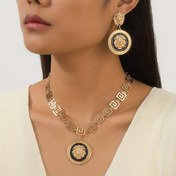 Resim 3 Parça Yeni Avrupa ve Amerikan Tarzı Aslan Başlı Kolye + Küpe Takı Seti Kadınlar İçin 