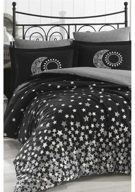 Resim Stars Tek Kişilik Poplin Nevresim Takımı Siyah Siyah 