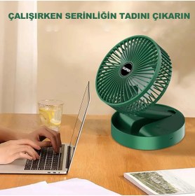 Resim Everest Grup Masaüstü Vantilatör Şarjlı Vantilatör 3 Kademeli Vantilatör Fan Masa Üstü Kompakt Vantilatör 