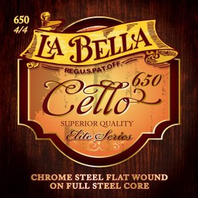 Resim La Bella Strings 650 Çello Tel Seti - Orchestra Series (profesyonel - Krom Çelik) | Krom Çelik Sarım, Çelik Çekirdek, Hızlı Yay Tepkisi Ve Güçlü Ses Projeksiyonu | Uyum: 4/4 (tam Boy) Çello 