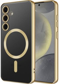 Resim Goocamp Galaxy Uyumlu S24 Plus Kılıf Kamera Korumalı Magsafe Wireless Şarj Özellikli Demre Gold 