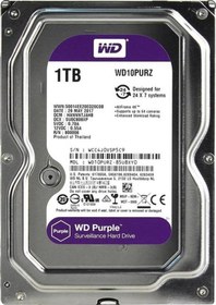 Resim WD PURPLE 1TB 5400RPM 64MB SATA3 6Gbit/sn WD 0PURZ 7/24 HDD 