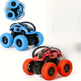 Resim Araba Oyuncakları, Geri Çekmeli Arabalar, Canavar Kamyonlar Geri Çekmeli Araçlar, 360° Dönebilen Akrobatik Araba Oyuncağı Noel Doğum Günü Hediyesi 