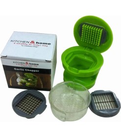 Resim TE Dükkan Çıkarılabilir Hazneli Kapaklı Pratik Sarımsak ve Soğan Doğrayıcı – 2 Bıçak Seçenekli Profesyonel 