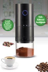 Resim Kiwi Kspg-4817 Şarjlı Kahve Ve Baharat Öğütücü Siyah 