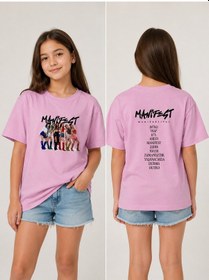 Resim Bilge Trend Manifest , Kız Çocuk , Pamuklu Penye , Pembe Yazlık T-shirt 