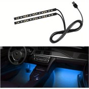 Resim Araç LED Şerit Işıkları, 24-LED Neon Kapalı İç Çevre Aydınlatması, USB Portlu Gösterge Paneli Hava Gece Lambası - Evrensel Oto Aksesuarlar (Buz Mavisi) 