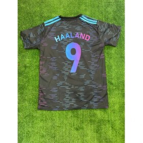 Resim Haaland Özel Tasarım Renkli Kısa Kol Forma - Erling Haaland Tasarım Forma 