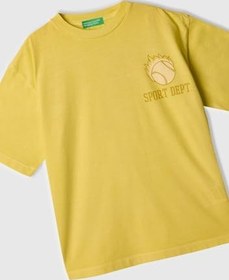 Resim United Colors of Benetton Erkek Çocuk Slogan Baskılı Soluk Efektli T-Shirt, 225P3PCMC10N7 