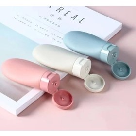 Resim Seyahat Tipi Doldurulabilir Krem Şampuan Kutusu 3 Lü Set 