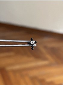 Resim 316 L Cerrahi Çelik Dudak Kıkırdak Helix Tragus Piercingi Haç Detaylı Piercing Altın - Gül 