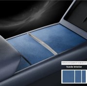 Resim Sunshine011 Tesla Model 3/y Highland 2024-2025 Konsol Kapağı Koruyucu - Mavi Premium İç Aksesuar 