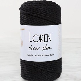 Resim Loren Decor Slim 3 Büküm Makrome İpi Siyah - L006 