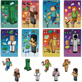 Resim 8 adet Minecraft Karakter Vinil Etiketi - Yeniden Kullanılabilir, Kendinden Yapışkanlı, Polivinil Klorür Destek, Mat Bitiş, Dizüstü Bilgisayarlar, Su Şişeleri ve Daha Fazlası İçin Mükemmel, Dizüstü Bilgisayar Aksesuarları | Karikatür Karakter Etiketleri | Dayanıklı Vinil Etiketler, Minecraft Aksesuarları 