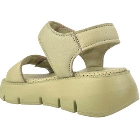 Resim Nubebe Top Level Deri Kız Çocuk Sandalet Olive 