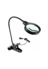 Resim Büro Ev Ofis İçin 12led Işıklı Aydınlatır Büyüteç Klipsli Lambalı Çalışma Masa Büyüteci 
