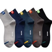 Resim 5'li Erkek Orta-Baldır Atletik Çorap Seti - Nefes Alabilir, Trend Spor Mürettebat Çorapları Çeşitli Renklerde "SPORT" Motifi ile, Polyester, Sadece Elde Yıkama, Atletik Giyim | Desenli Çoraplar | Dayanıklı Çoraplar, Sevimli Çoraplar 