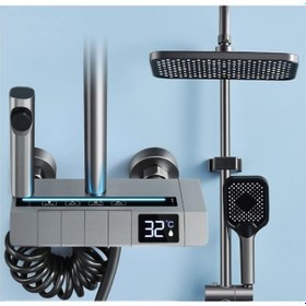 Resim Bilteknik Piyano Tuşlu Duş Seti Dijital Led Göstergeli Ve Led Işıklı Banyo Batarya Robot Duş Seti Diğer 