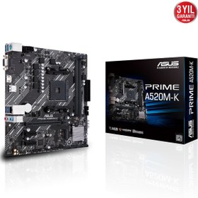 Resim ASUS PRIME A520M-K DDR4 4600MHz VGA M.2 MATX AM4 