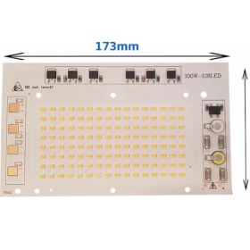 Resim Hazar Led 220 Volt 100 Watt SMD 2835 Ledli Hazır Projektör Ledi Beyaz Hazır Projektör PCB 