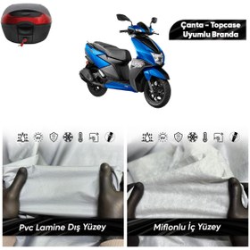 Resim ULTRASHOP TVS NTORQ 125 MOTOSİKLET BRANDASI SU GEÇİRMEZ MİFLONLU TOPCASE ÇANTA UYUMLU MOTOR BRANDA 