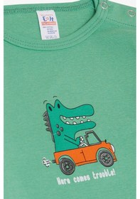 Resim Breeze Erkek Bebek Çıtçıtlı Zıbın Body Şoför Timsahcık Baskılı 9 Ay-3 Yaş, Mint Yeşili-mint Yeşili Mint Yeşili 