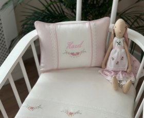 Resim Daisy Papatya Dekoratif Bebek Yastığı - Pembe / Biyeli 