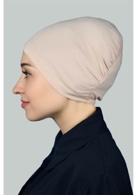 Resim Altobeh Hazır Pratik Geçmeli Lastikli Tesettür Bone - Bej 
