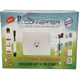 Resim Rs Converter Rsconverter Gömme Rezervuar Üçlü Dönüşüm Seti Tamir ve Değişim Kiti 8 cm Gömme Rezervuarlar Için Uyumludur 