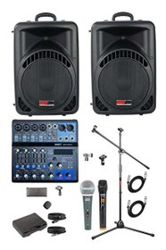 Resim Lastvoice Ample Center-Paket-2 Aktif hoparlör ve Mixer Full Ses Sistemi Seti 