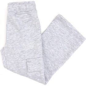 Resim U.S. Polo Assn. Kız Çocuk Açık Gri Melanj Cep Detaylı Parlak Baskılı Eşofman Altı 50316892-VR091 