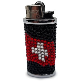 Resim Çakmak Kılıfı/Çakmak Swarovski Taş Kaplama Bayrak 