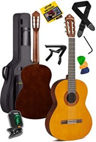 Resim Maxword X35 4/4 Yetişkin Seri Üst Segment Profesyonel Masif Ağaç Klasik Gitar Seti 