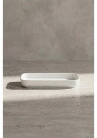 Resim Acar Sct5405 Pure Royal Porselen Dikdörtgen Beyaz Tabak 20x8 Cm 