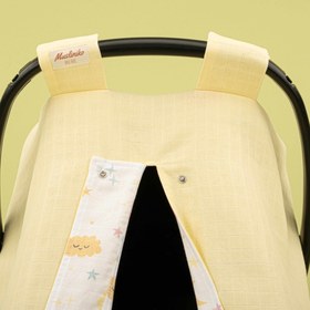 Resim Puset Örtüsü - Çift Taraflı - Sarı Muslin - Sarı Bulut 