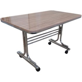 Resim Rehber Mobilya Aksesuar Belly Kahve 60x100 Krom Nikel Kaplamalı Tekerlekli Orta Sehpa Metal Tekerlekli Masa 