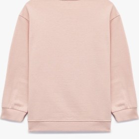 Resim Kız Bebek Ayıcık Baskılı Uzun Kollu Bisiklet Yaka Pamuklu Şardonlu Sweatshirt 