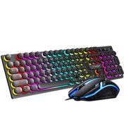 Resim Valkyrie T-Wolf TF270 Rainbow RGB Mekanik Hisli Gaming Klavye Mouse Seti Punk Keycap İNGİLİZCE 