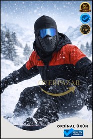 Resim Overbazaar Termal Balaklava Kar Maskesi | Soğuk ve Rüzgar Geçirmez | Motor, Kayak, Kamp ve Günlük Kullanım 