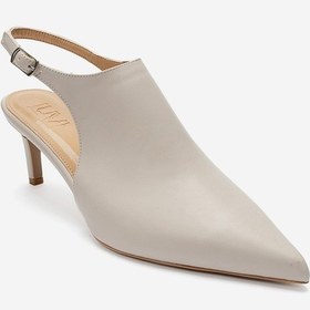 Resim Luvishoes Rosalıe Ekru Cilt Sivri Burunlu Kadın Topuklu Ayakkabı 