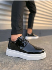 Resim Jyx03 Luxor Bağcıklı Rugan Erkek Günlük Spor Klasik Ayakkabı Rbt - Siyah Siyah 