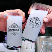 Resim Premium Kalite Kişiye Özel İkili Rakı Bardağı Seti 