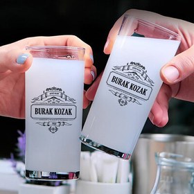 Resim Premium Kalite Kişiye Özel İkili Rakı Bardağı Seti 