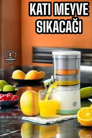Resim Genel Markalar Meyve Sıkacağı USB Şarjlı Taşınabilir Çift Bıçaklı Güvenlik Kilidi 