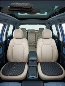 Resim Toyota Corolla 2000-2007 Hatchback Ön Arka Set Koltuk Minderi, Siyah Deri Siyah Dikis 